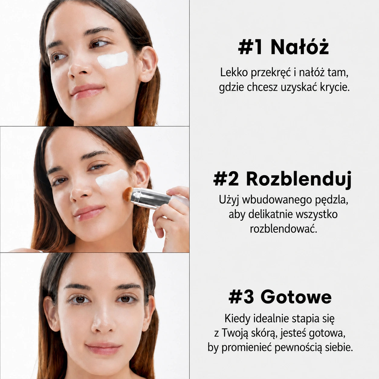 Podkład 2 w 1 ze zintegrowanym pędzelkiem